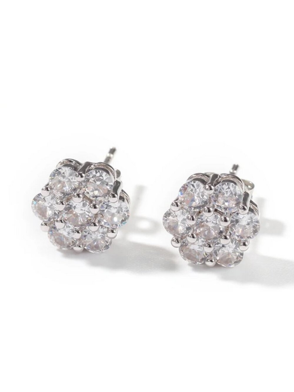 925 Sterling Silver Womens 2ct Diamond Stud Earrings Ladies Small Studs Jewelry - Picture 4 of 7